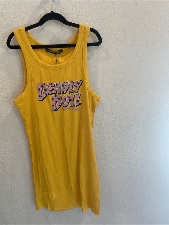 Chrome Hearts Tops - Chrome Hearts X deadly doll Yellow Ribbed dress